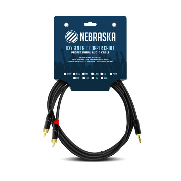 CABLE MINI PLUG A 2 RCA DE 1.8 METROS NEBRASKA